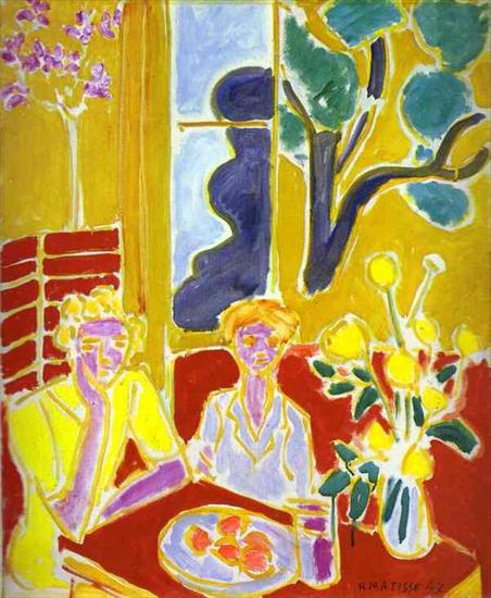 Henry Matisse - Henri Matisse - Two Girls with Yellow and Red Background.JPG