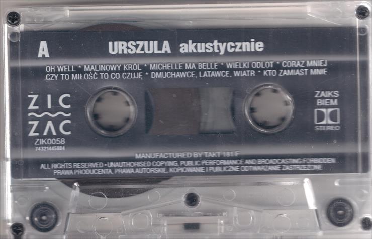 Urszula - Akustycznie MC - 1996 - kaseta strona A.jpg